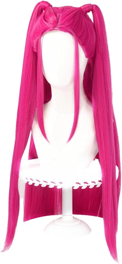 Peruka Długa Różowa Anime Kucyki 100cm Cosplay Premium