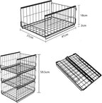 Kosze metalowe do szafy 3 szt. organizery 40x30x20 cm składane z przegródkami BIAŁE