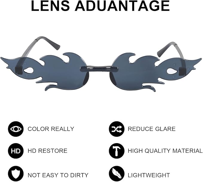 Okulary Imprezowe Na Imprezę Płomienie Kolorowe na Festiwal Party