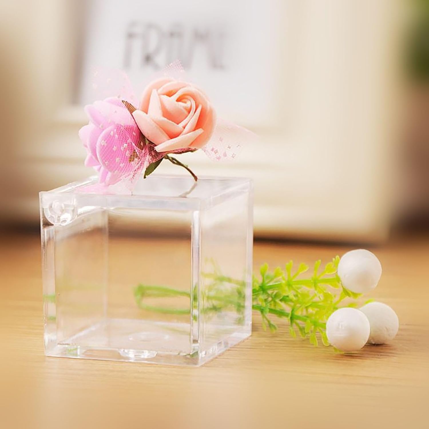 Eleganckie Mini Pudełeczka na upominki Prezenty przezroczyste z Plexiglass Akrylowe 10 szt