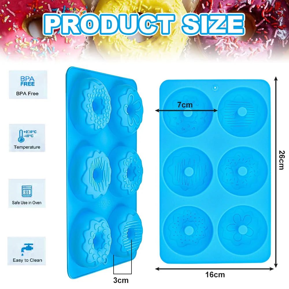 Formy Silikonowe Kule Półkule na Mini Babki Zdrowe Pieczone Pączki Donuty Bajgle 6 otworów Drugie zdjęcie produktu