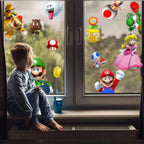 NAKLEJKI Na Szyby Okna Wielorazowe Winylowe dla Dzieci Dekoracja dla dziecka Super Mario