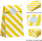 Torebki Mini Torby na słodycze Prezenty Cukierki w Kolorowe Paski 36 szt z Naklejkami