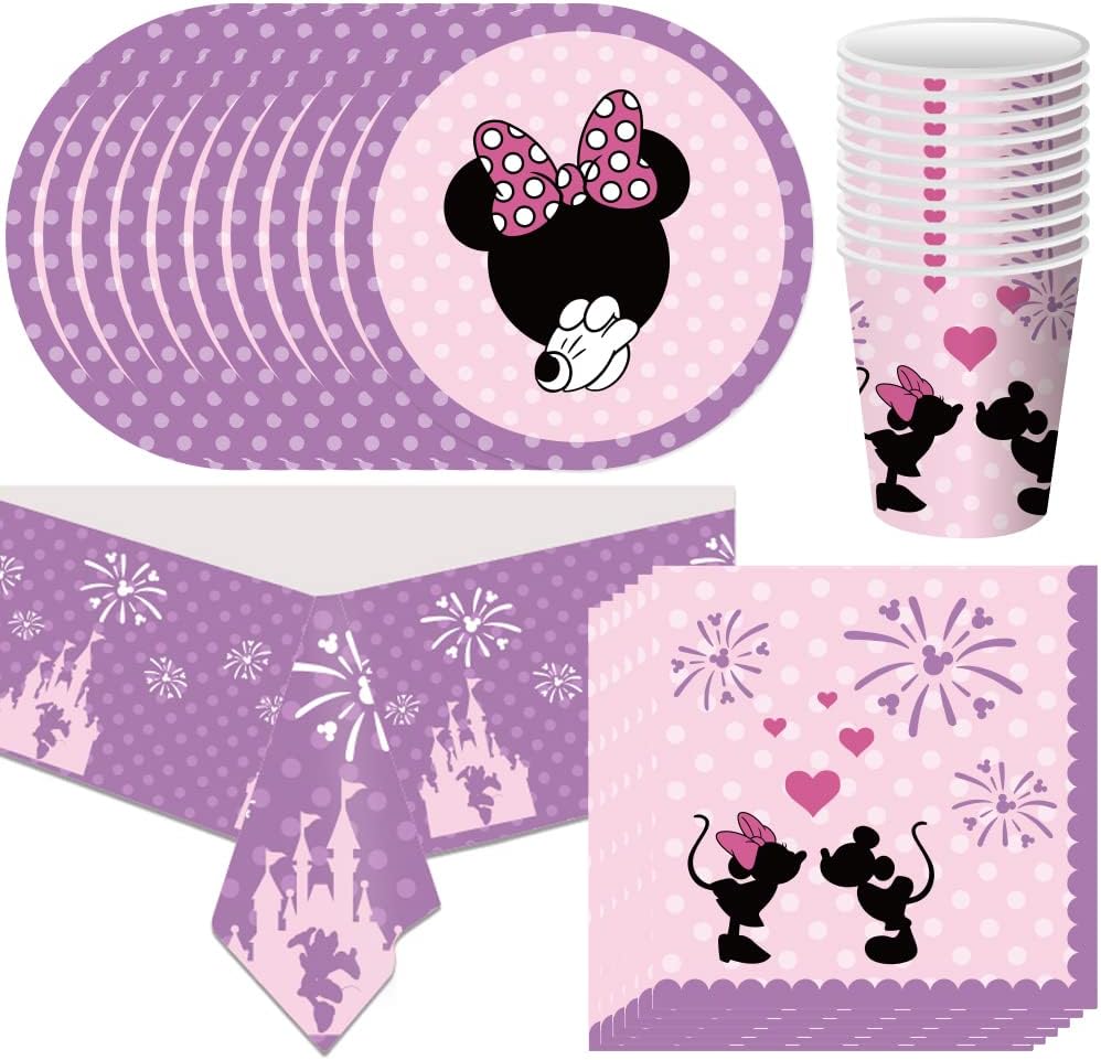 Zestaw Urodzinowy Zastawa Jednorazowa  Minnie Mouse Na Urodziny Talerze Kubki Obrus Główne zdjęcie produktu