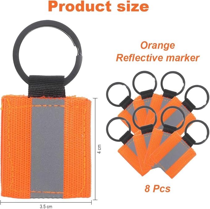 Odblaskowe zawieszki do zamka 8 szt. brelok ostrzegawczy bezpieczeństwo Drugie zdjęcie produktu