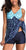 Strój Kąpielowy Kostium Sukienka Tunika + Szorty Plus Size Komplet