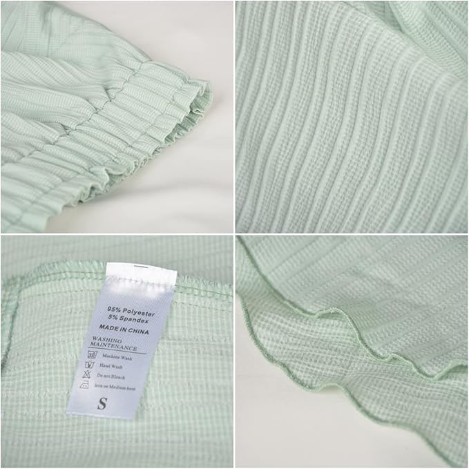 Damska Spódnica Plisowana Letnia Zwiewna Zielona miętowa z Lekką Falbanką