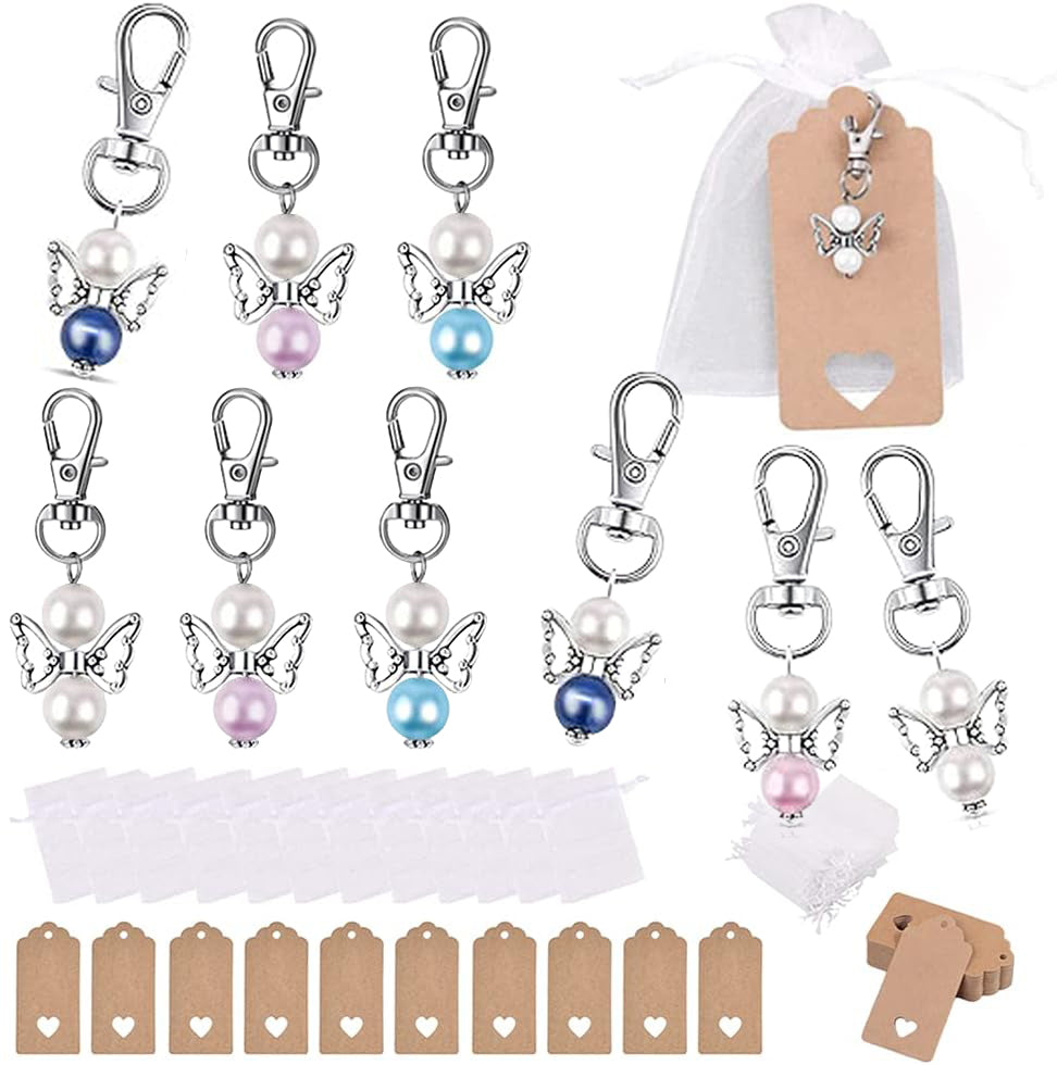 UPOMINKI DLA GOŚCI BRELOKI Aniołki Torebki Upominki na Ślub Wesele Chrzest Komunię 10szt. Główne zdjęcie produktu