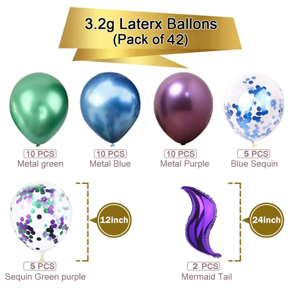 Zestaw Balonów Girlanda Balonowa Fioletowe Turkusowe Balony Dziewczęce Łuk Taśma Drugie zdjęcie produktu