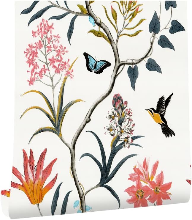 Samoprzylepna tapeta okleina kwiatoy Boho Ptaki dekoracyjna folia do mebli 44cmX1000cm