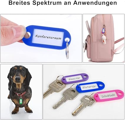 Identyfikatory Breloki Zawieszki do kluczy z etykietami kolorowe 100 szt