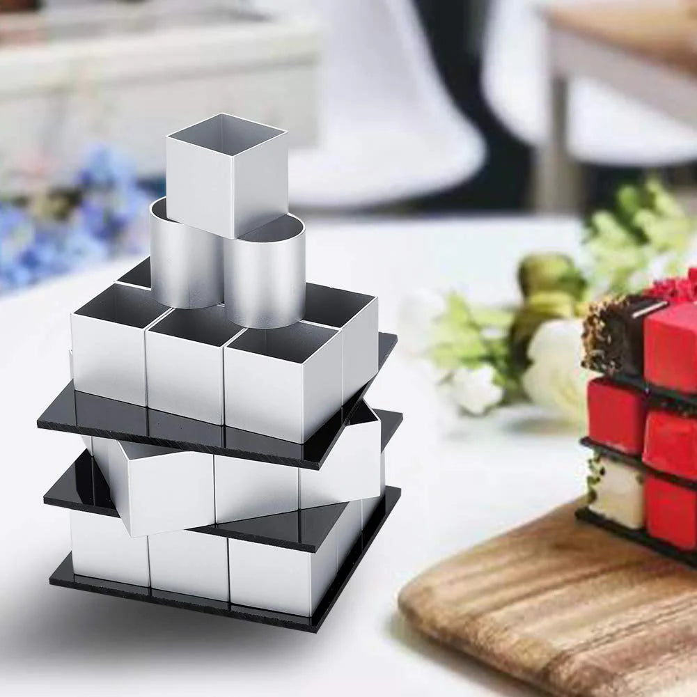 Formy Foremki do Pieczenia Ciast Mini Deserów w kształcie Kwadratów  - Kostki 30el.