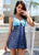 Strój Kąpielowy Kostium Sukienka Tunika + Szorty Plus Size Komplet