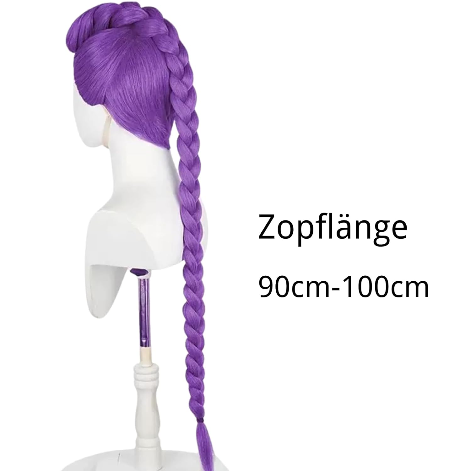Peruka K-Popowe Łowczynie Demonów RUMI Fioletowe Włosy z Warkoczami Fryzura Cosplay Drugie zdjęcie produktu