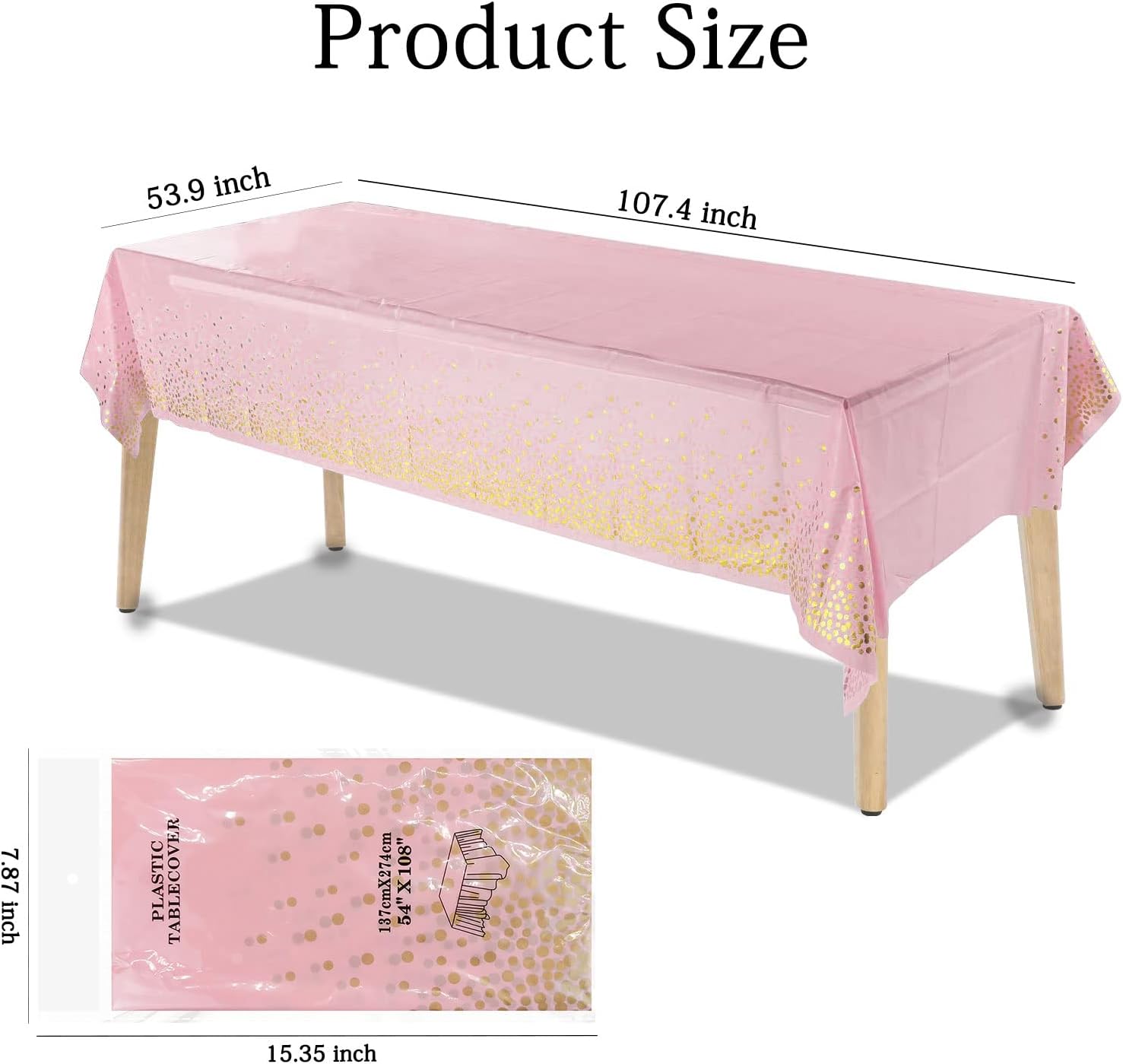 Obrus Imprezowy Różowy Foliowy 137x274 Dekoracyjny Na Stół Imprezę Urodziny