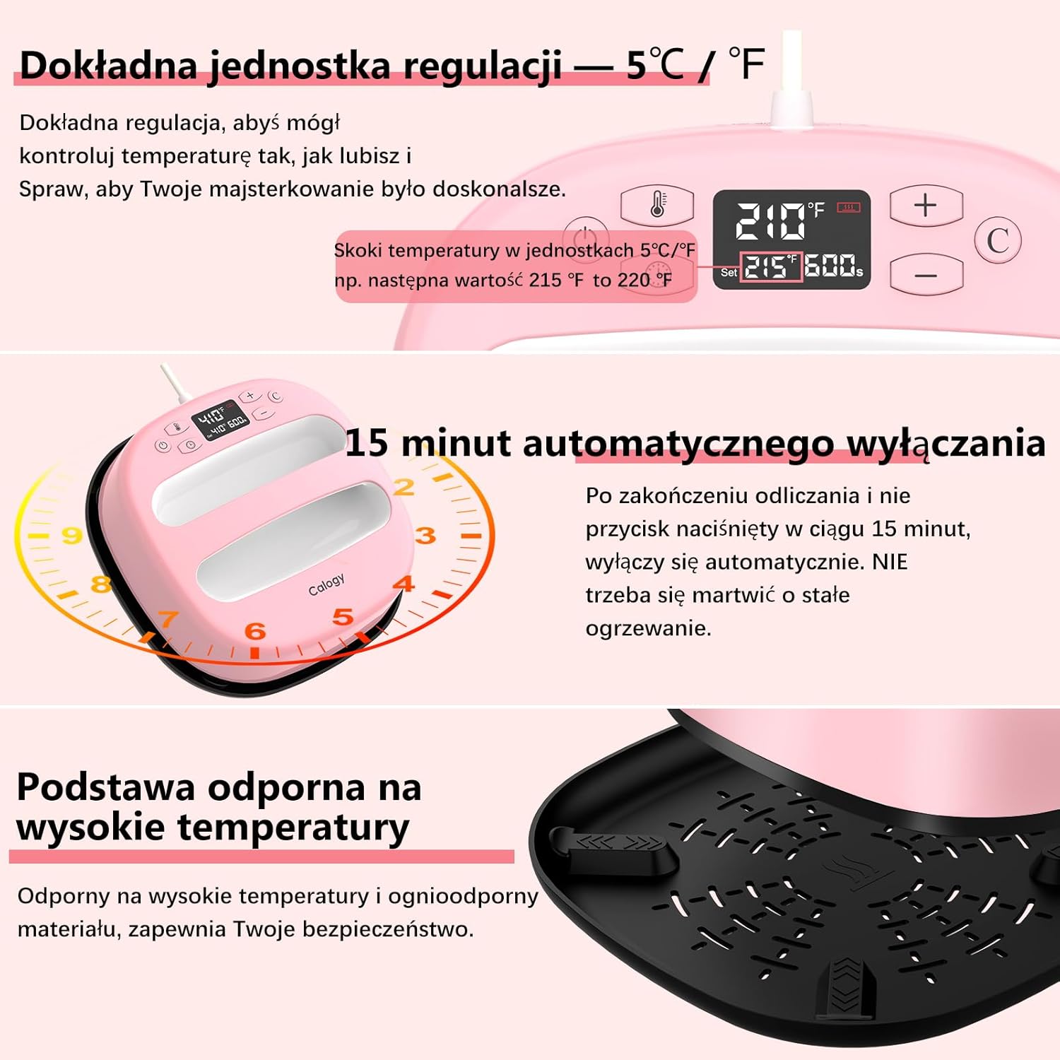 Prasa Termo-Transferowa Termiczna Kompaktowa, Przenośna do Nadruków DUŻA CALOGY