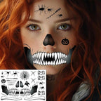 Zestaw tatuaże wodne tymczasowe Halloween Straszne Usta 4 arkusze