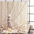 Zaslona prysznicowa tekstylna Beżowa Piaskowa 120 x 200 cm - Plaża Muszelki, Latarnia