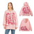 Bluza Damska Młodzieżowa Oversize z Kapturem Graffitti Streetwear - Różowa