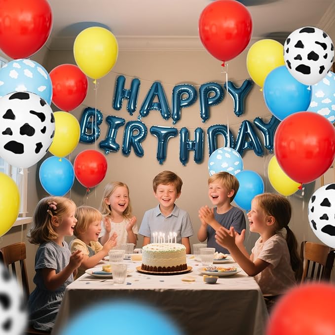 Balony Dekoracyjne Party 68szt  Kolorowe Wzory Chmurki Bluey Zestaw