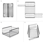 Kosze metalowe do szafy 3 szt. organizery 40x30x20 cm składane z przegródkami BIAŁE