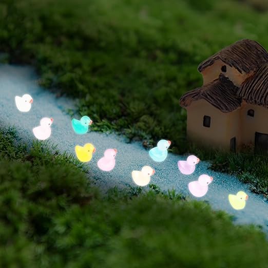 Świecące mini kaczuszki dekoracyjne 100 szt fluorescencyjne kaczki