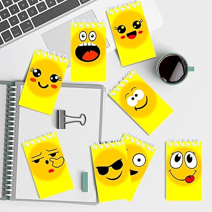 Zestaw Notesów UV Emoji + Magiczne Długopisy 8szt Świecące Sekretne