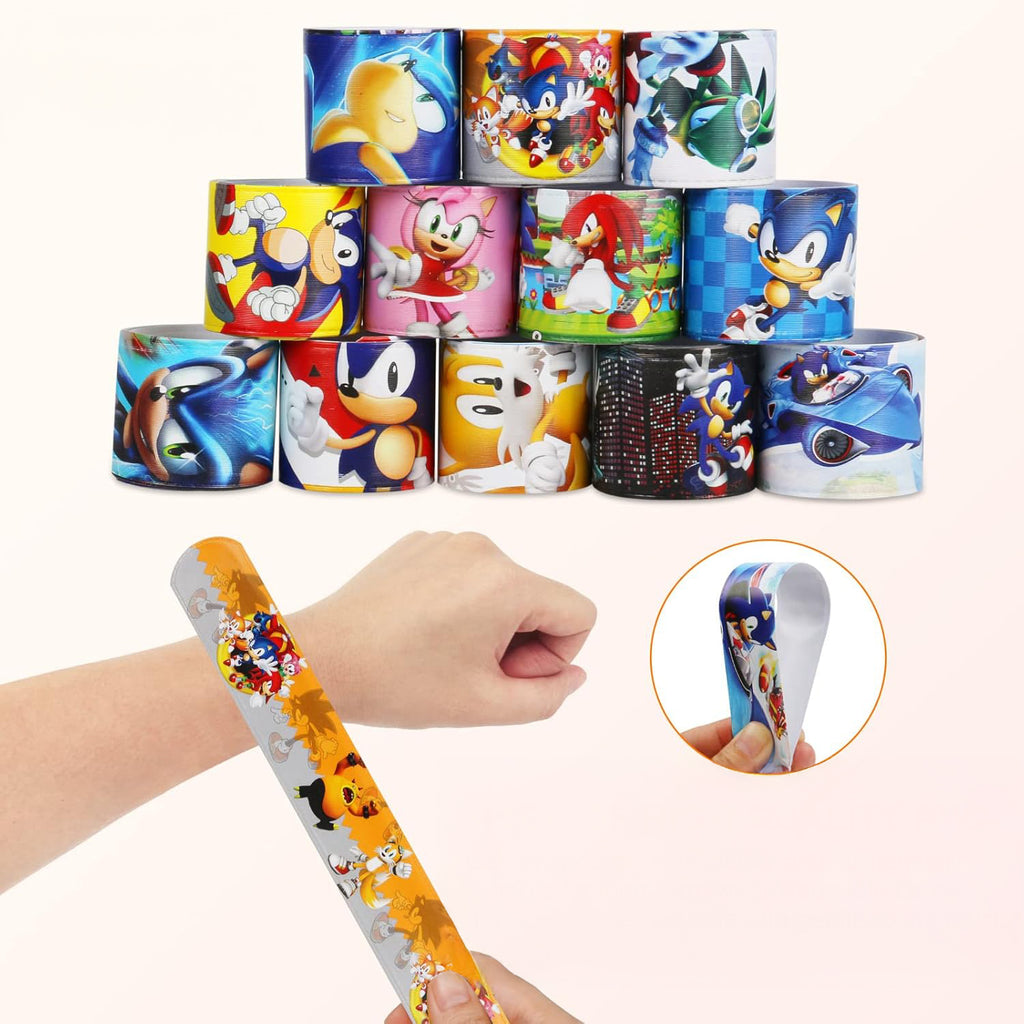 Zestaw Upominków Sonic bransoletek Snap On Upominki Bransoletki Naklejki dla dzieci na imprezy
