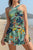 Shekini Kostium Sukienka Tunika Jednocześciowy Wyszczuplający Strój w Liście Kwiaty Hawajskie
