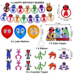 Zestaw Urodzinowy Imprezowy Rainbow Friends Balony Urodzinowe Baner Topery