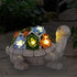 Lampka Solarna Figurka Do Ogrodu LED i Baterią Solarną Żółw z Kwiatkami
