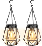 Lampiony Lampy solarne LED ogrodowe 2 szt. metalowe wiszące retro IP65