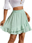 Damska Spódnica Plisowana Letnia Zwiewna Zielona miętowa z Lekką Falbanką