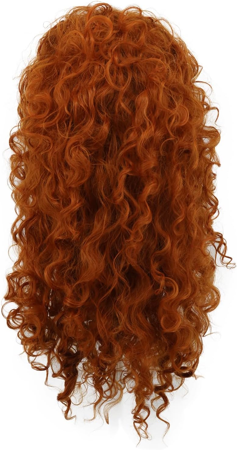 Peruka Rude Loki Długie Kręcone Włosy Afro Rude Cosplay Gęsta Fantasy