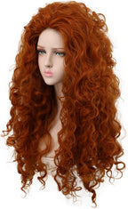 Peruka Rude Loki Długie Kręcone Włosy Afro Rude Cosplay Gęsta Fantasy