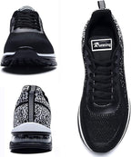 Buty sportowe męskie DO BIEGANIA czarno-białe z poduszką powietrzną siateczka lekkie AIR