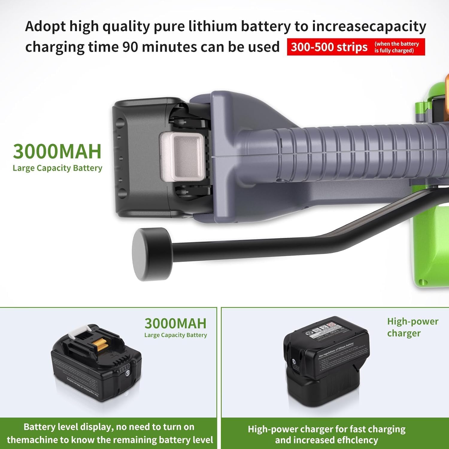Wiązarka akumulatorowa do taśm PP PET 13-16mm 3000mAh zestaw PRO