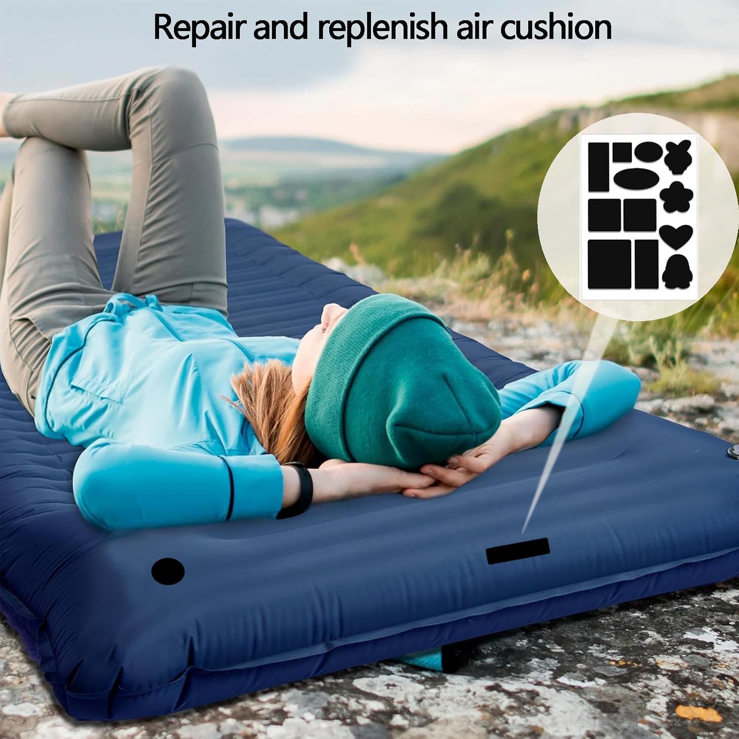 Łatki Samoprzylepne Wodoodporne Naszywki Czarne Uniwersalne Mix kształów