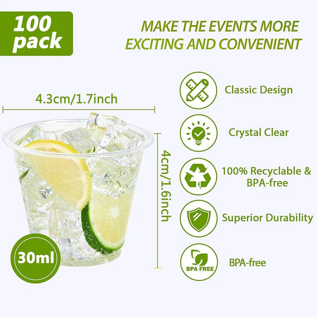 Jednorazowe Kieliszki Do Wódki Szotów Plastikowe Kieliszek Komplet 100 szt. 30ml Drugie zdjęcie produktu