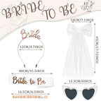 Zestaw Bride To Be Wieczór Panieński Okulary Serce Welon Opaska 5w1