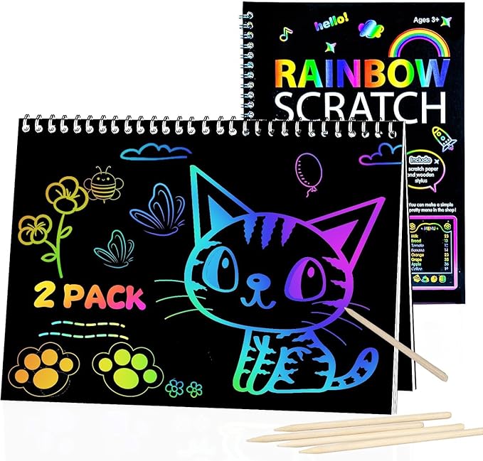 Zestaw książeczek do drapania Rainbow Scratch 2x – kreatywna zabawa bez bałaganu