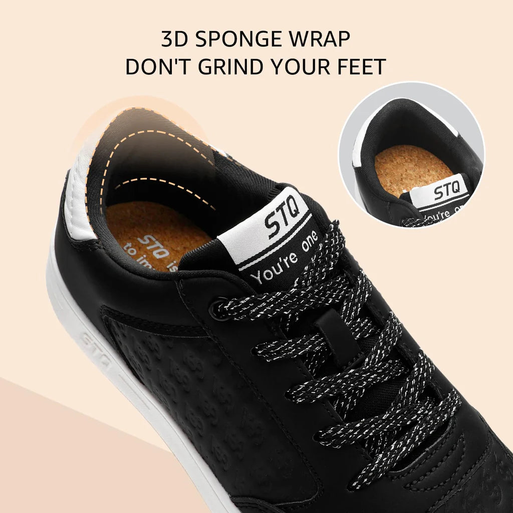 Damskie Sneakersy Lekkie Sportowe eleganckie z elementem z eko-skóry - Czarne