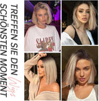 Peruka Krótki Bob Coplay Blond Proste włosy do Ramion Naturalny Wygląd