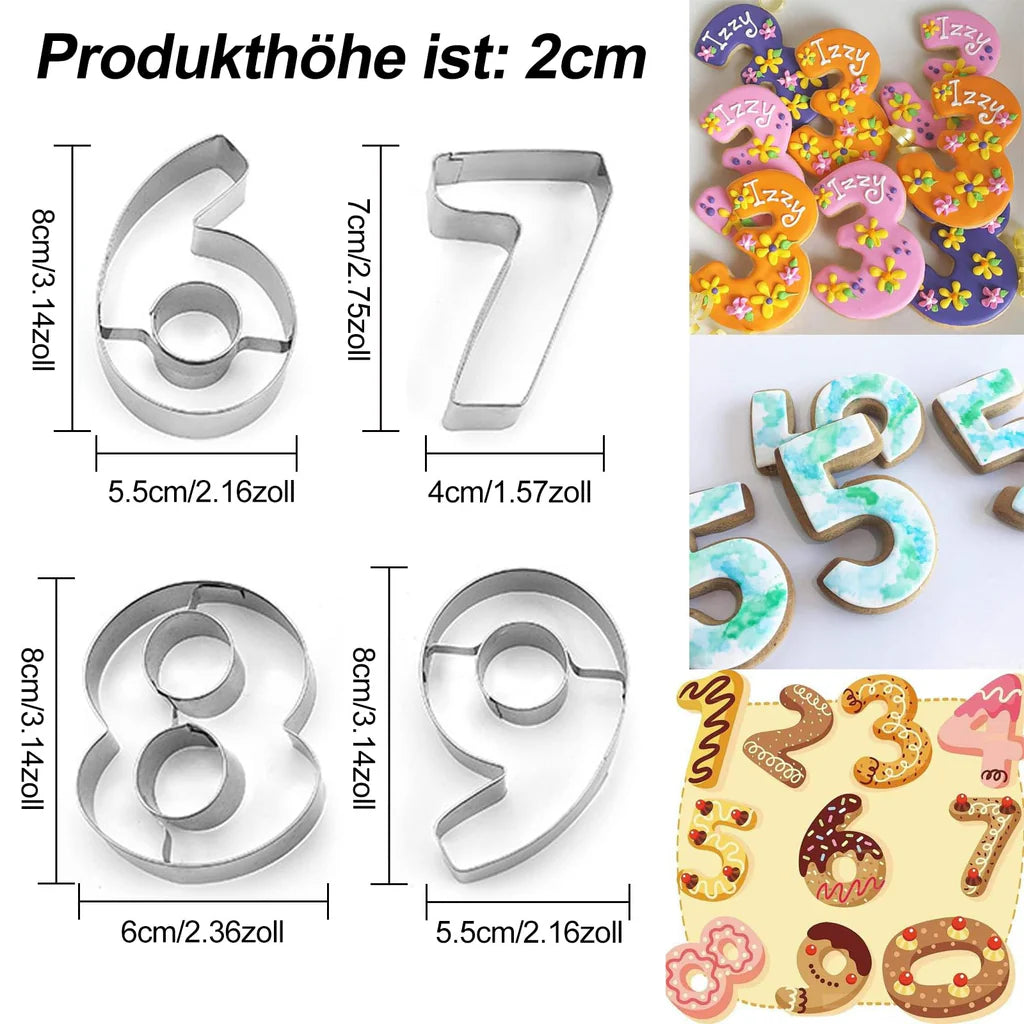 Foremki Do Pieczenia Robienia Ciastek Cyferki Cyfry Do Masy Cukrowej 7cm