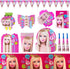 Urodzinowa Imprezowa Zastawa i Aksesoria Duży Komplet Różowe - Barbie