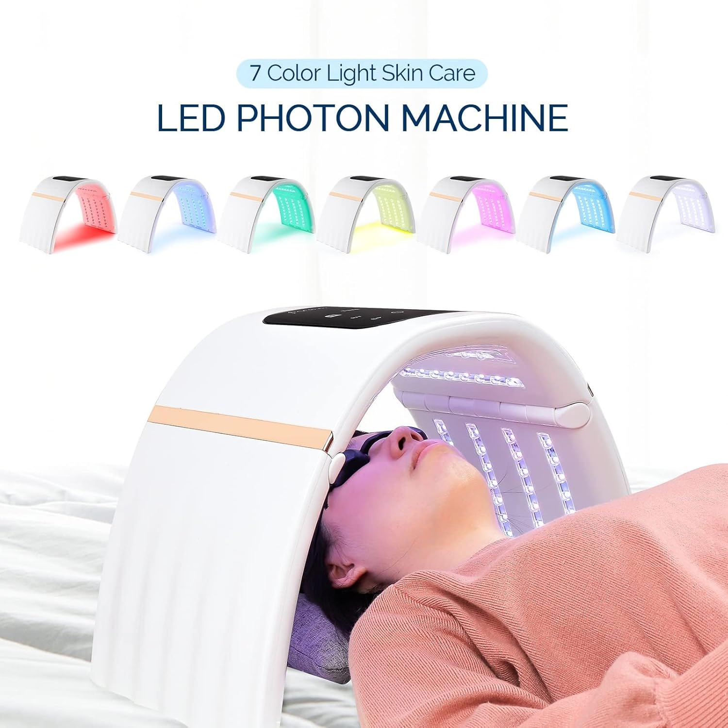 Lampa LED do twarzy do światłoterapii 7 kolorów fotonoterapia skóry Odmładzająca