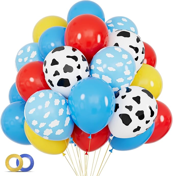 Balony Dekoracyjne Party 68szt  Kolorowe Wzory Chmurki Bluey Zestaw