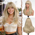 Peruka Blond Cieniowana z Grzywką 45 cm Natural Look Włosy Proste
