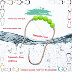 Ozdobne Haczyki do Zasłony Prysznicowej Zestaw Metalowych Haczyków 12 szt. ZIELONE