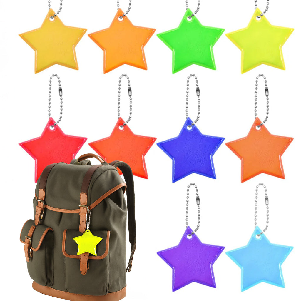 Zestaw Odblasków Odblaskowych Breloków Gwiazdek Odblaski Gwiazdki 10 sztuk Główne zdjęcie produktu